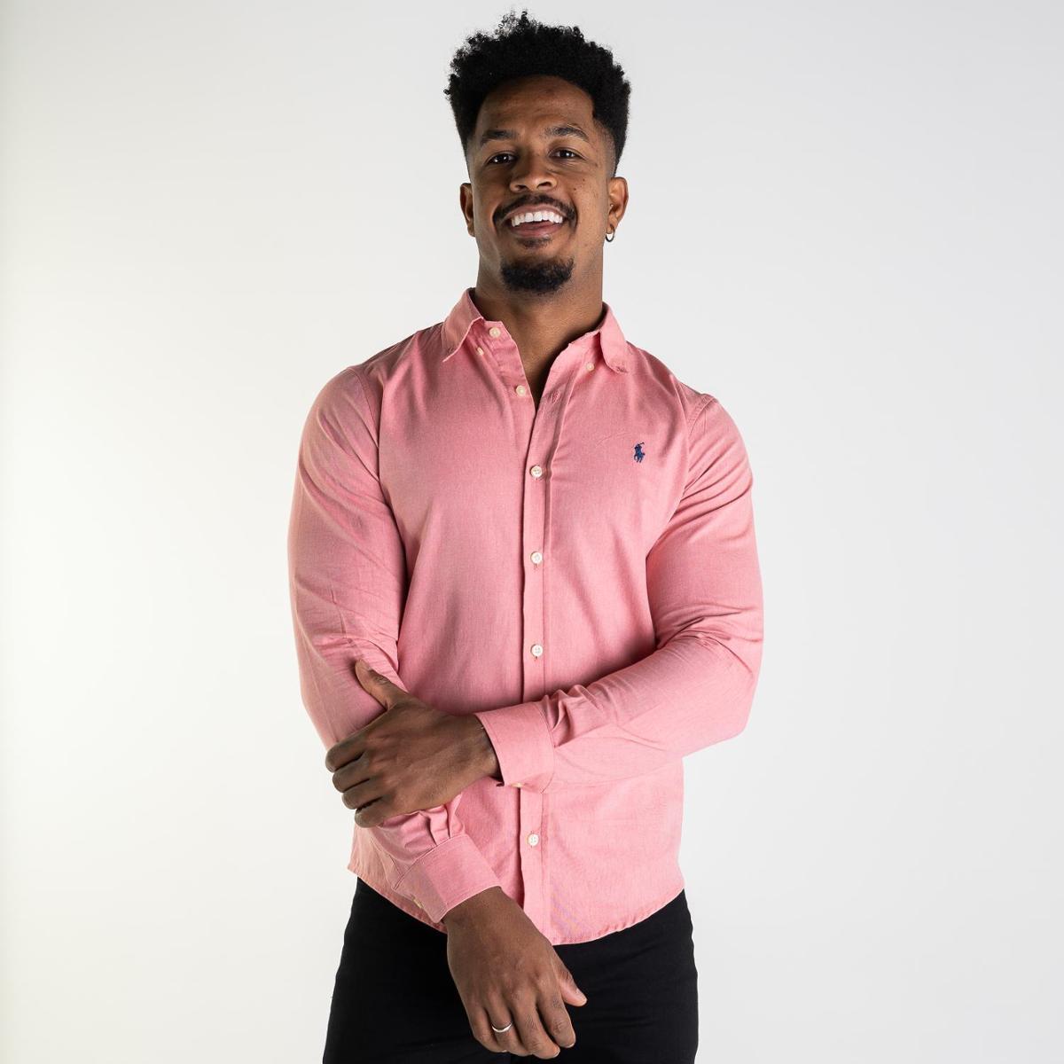 Camisa Oxford Custom Fit Vermelha Polo Ralph Lauren