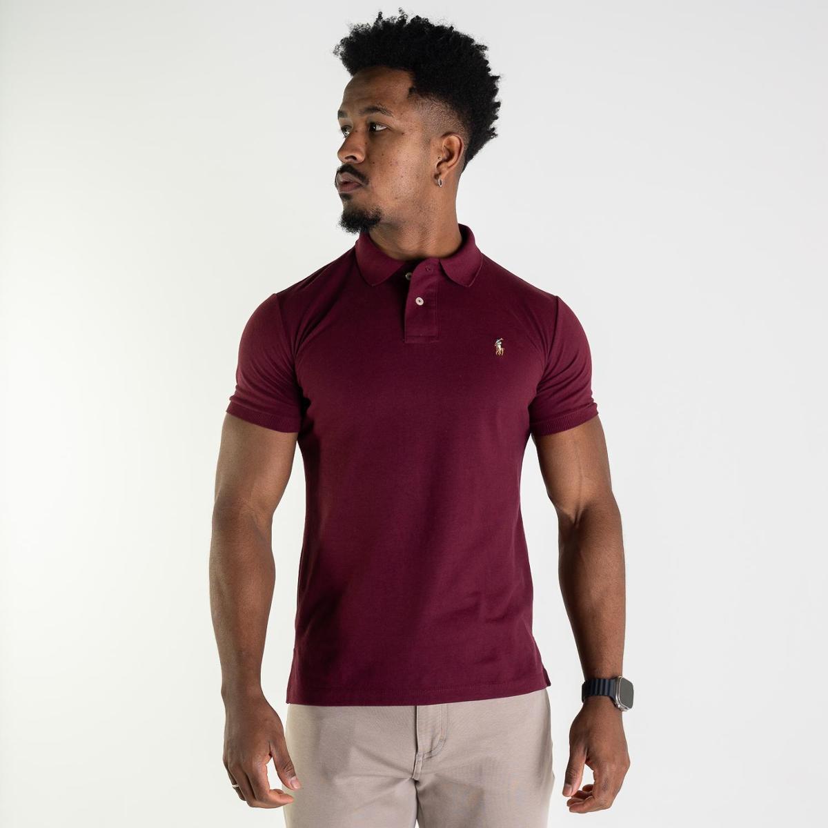 Camisa Polo Slim Bordô Polo Ralph Lauren