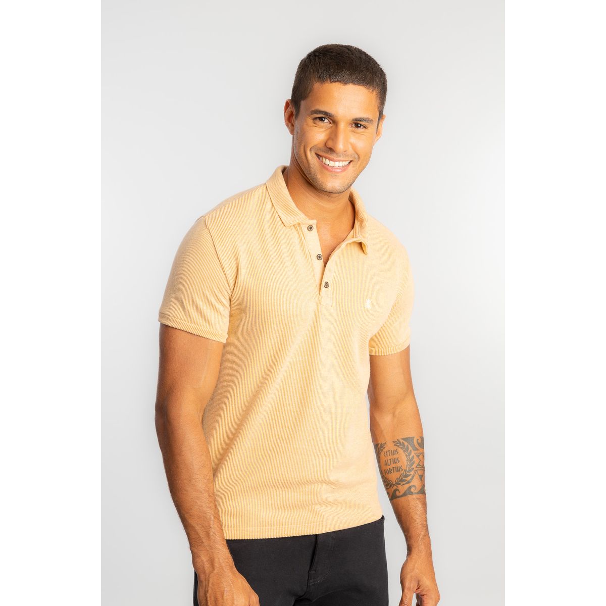Camisa Polo Malha Tricot Canelado W26 Sergio K