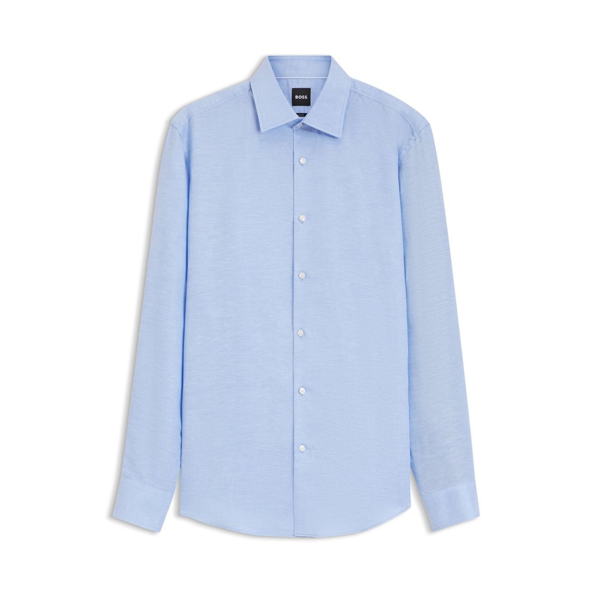 Camisa Slim Fit em Sarja de Mistura de Linho BOSS