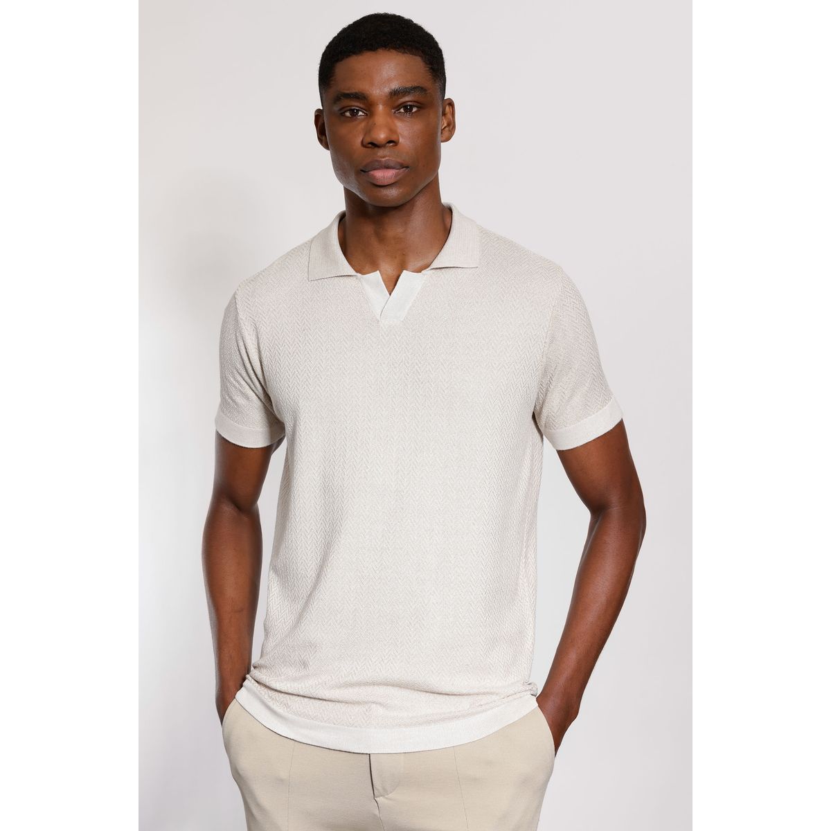Polo Tricot Manga Curta Explorer Fishbone Aramis