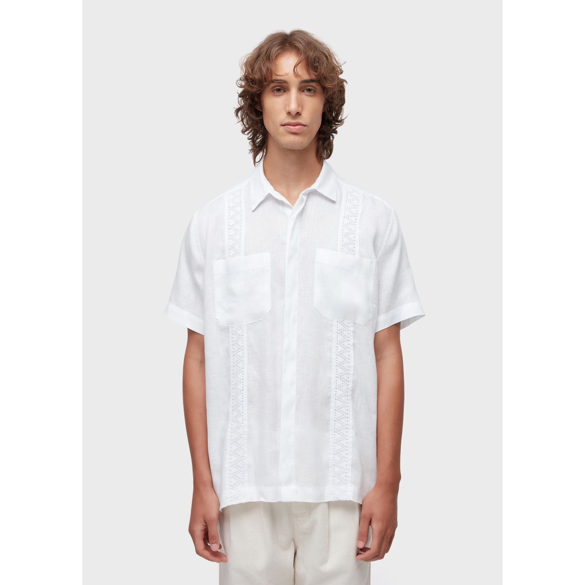 Camisa Linen Lace Manga Curta Osklen