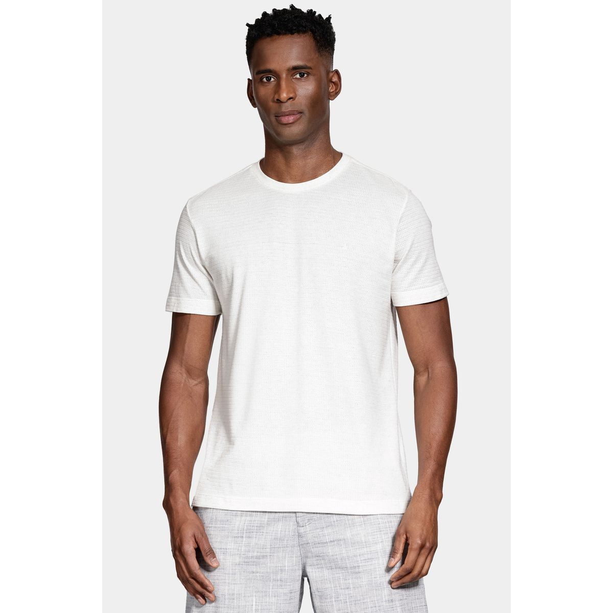 Camiseta Manga Curta Linho Natural Aramis
