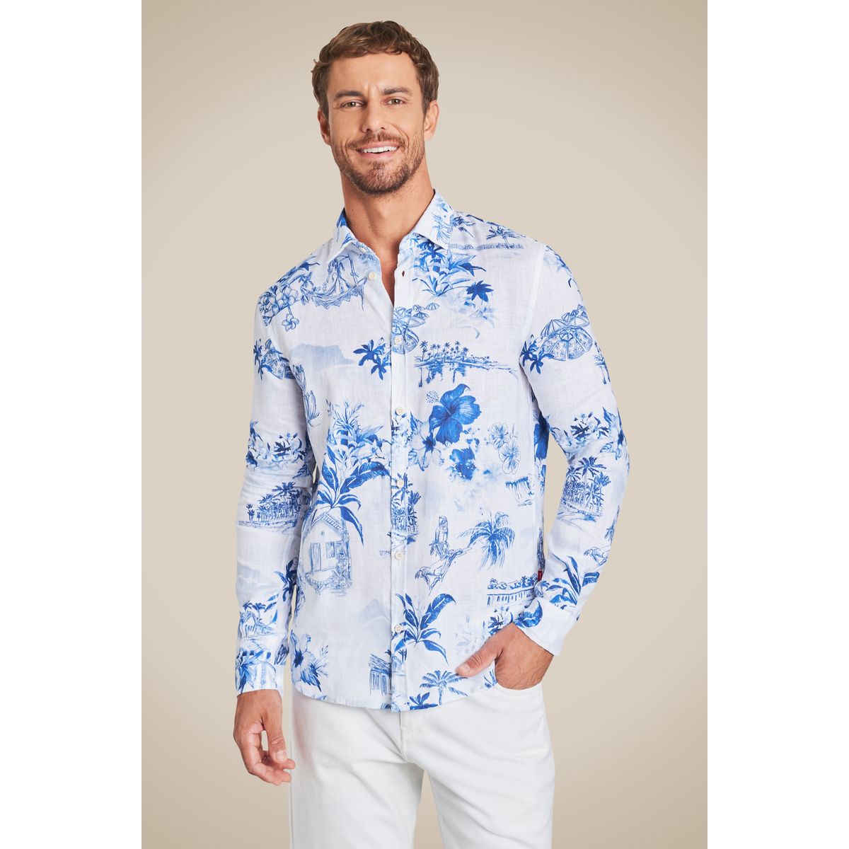 Camisa Manga Longa Estampada Bahia Bonita Reserva