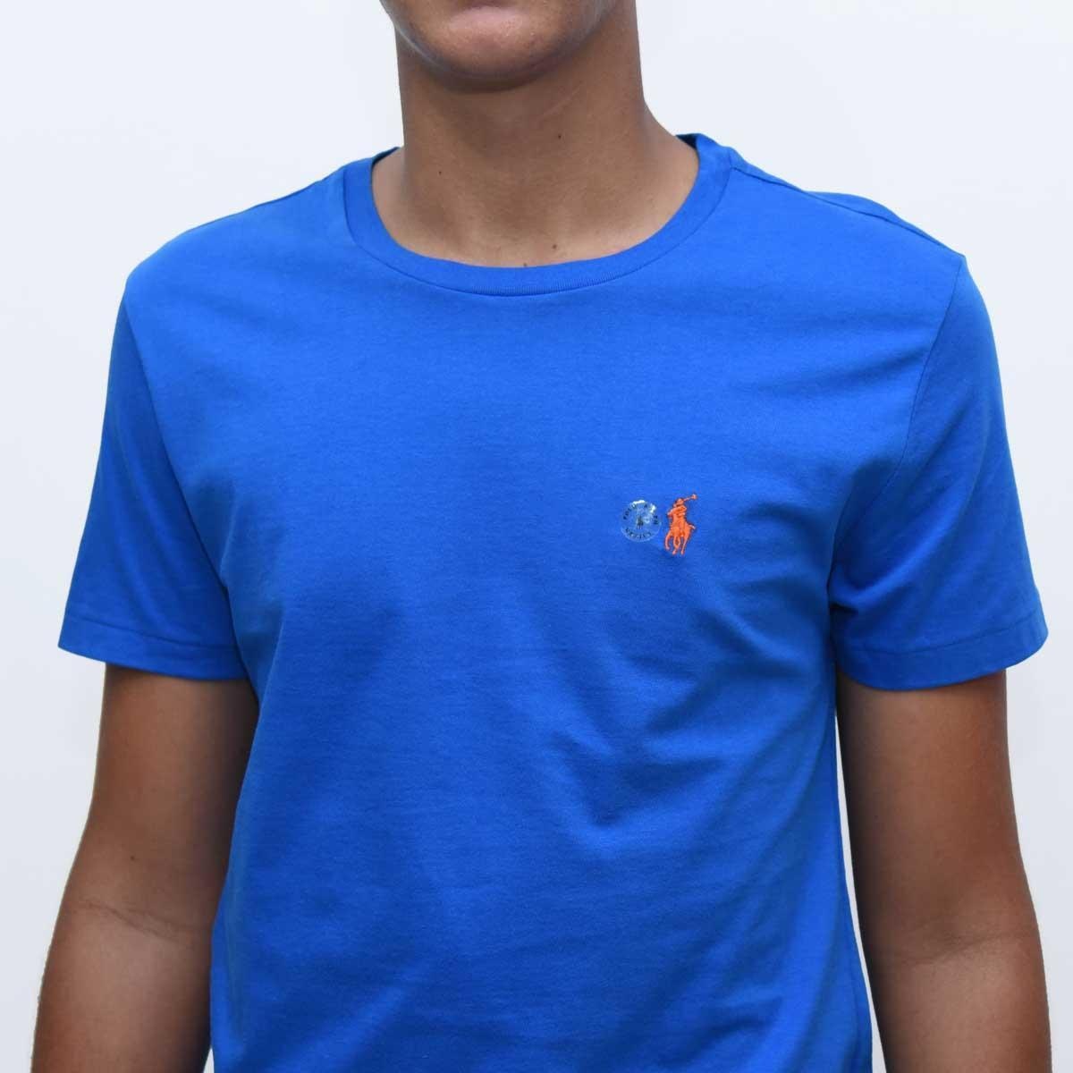 Camiseta Masculina Azul Custom Slim Fit Polo Ralph Lauren