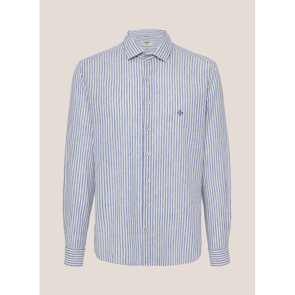 Camisa Slim Fit Linen Blend Listrada Masculina Dudalina
