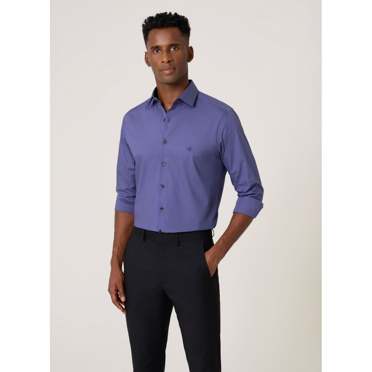 Camisa Milano Fit Cetim Stretch Masculina Dudalina