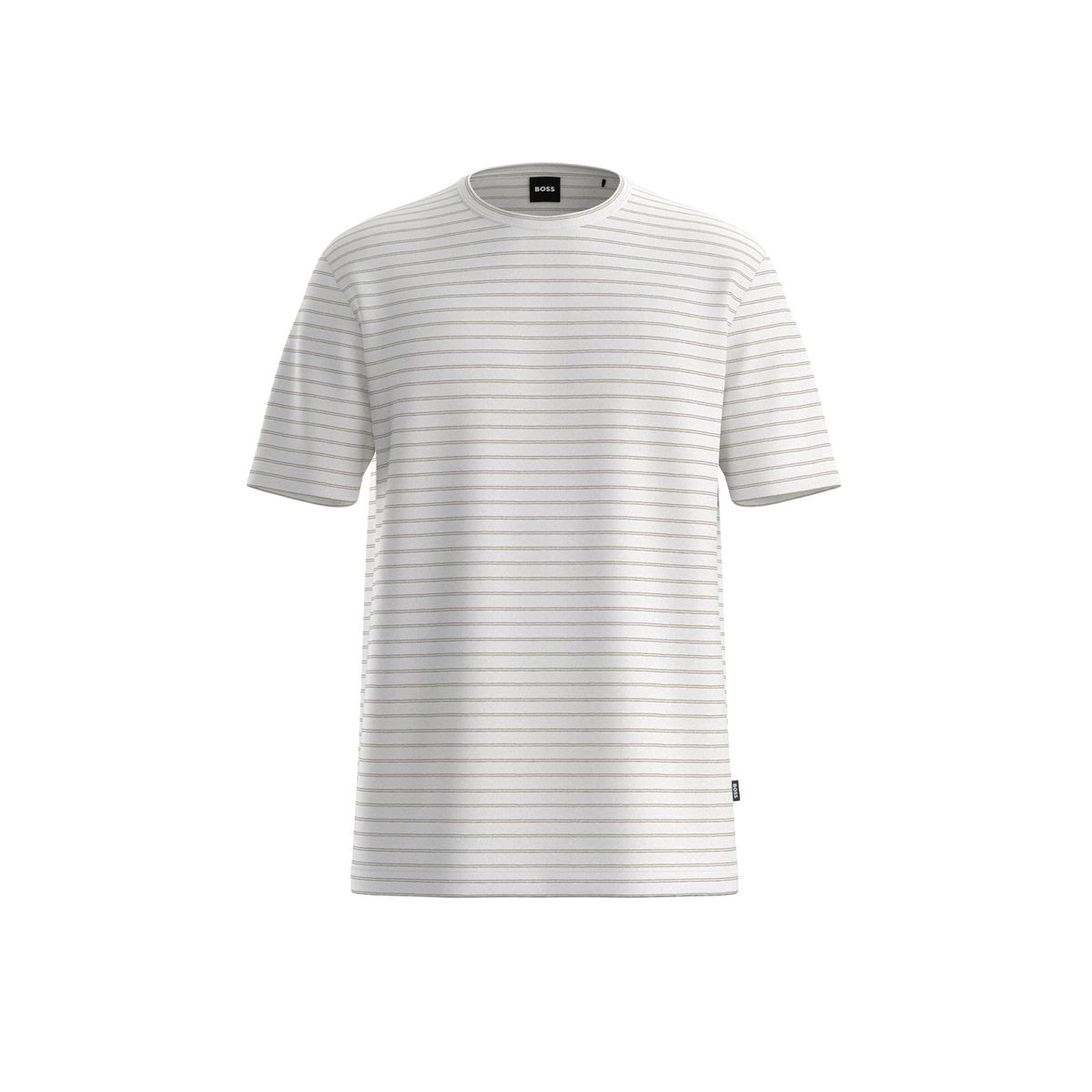 Camiseta Regular Fit em Algodão e Linho BOSS