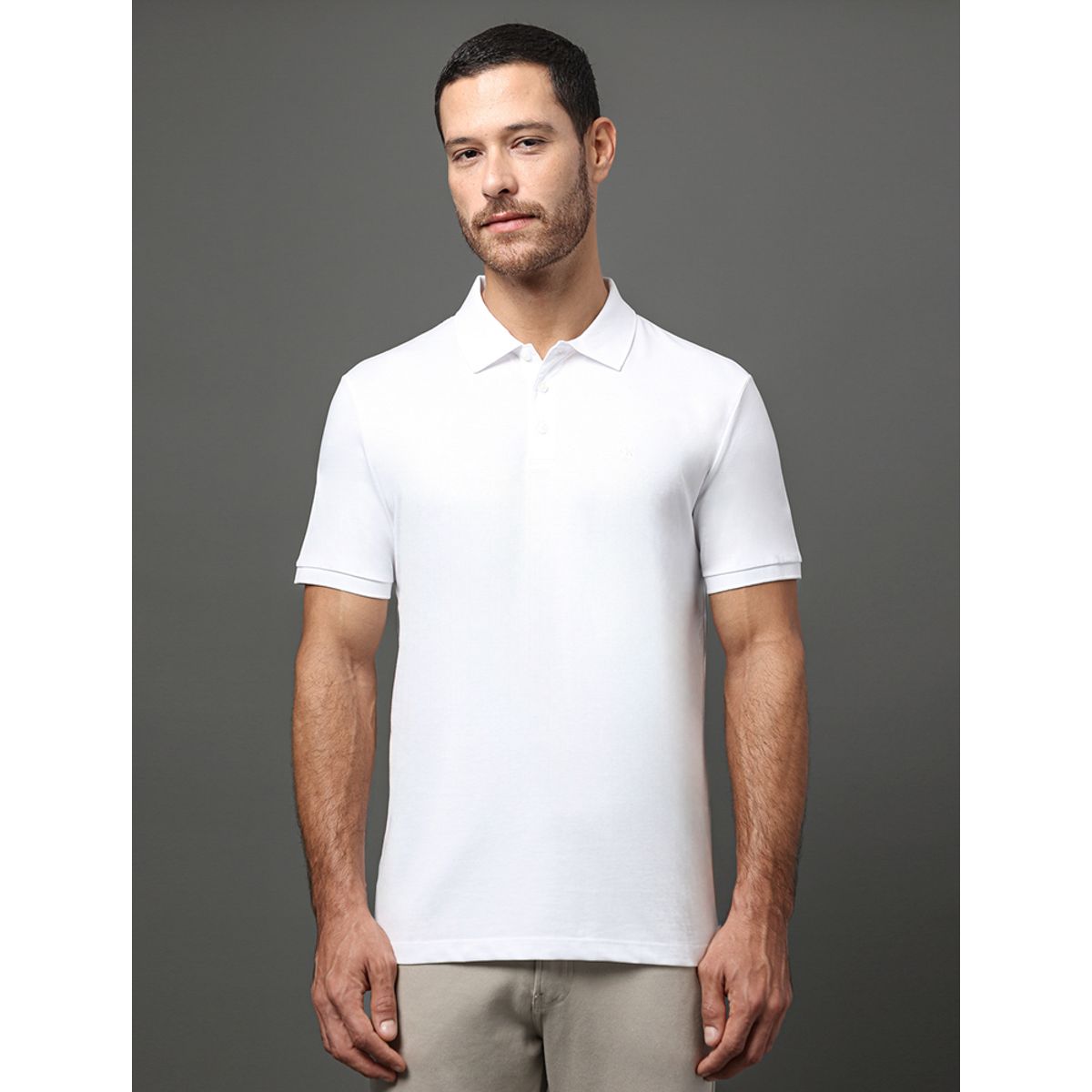 Polo Masculina Básica Smooth Cotton Calvin Klein