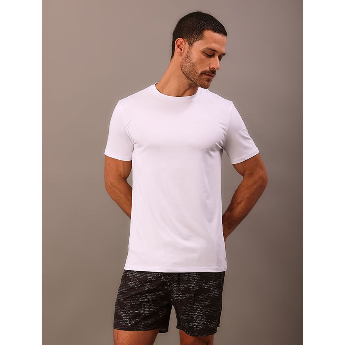 Camiseta Manga Curta Swimwear Masculino UV Calvin Klein