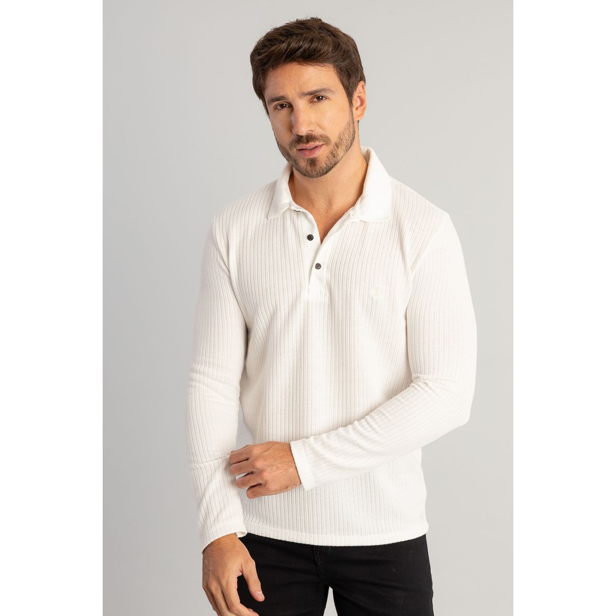 Camisa Polo Malha Tricot Canelado W26 Sergio K