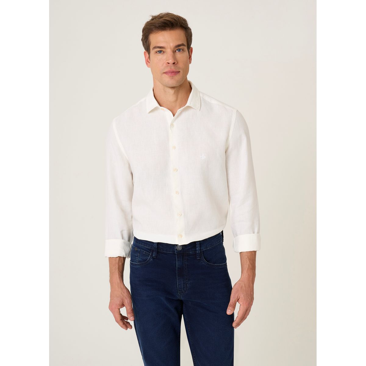 Camisa Linho Slim Fit Lisa Masculina Dudalina