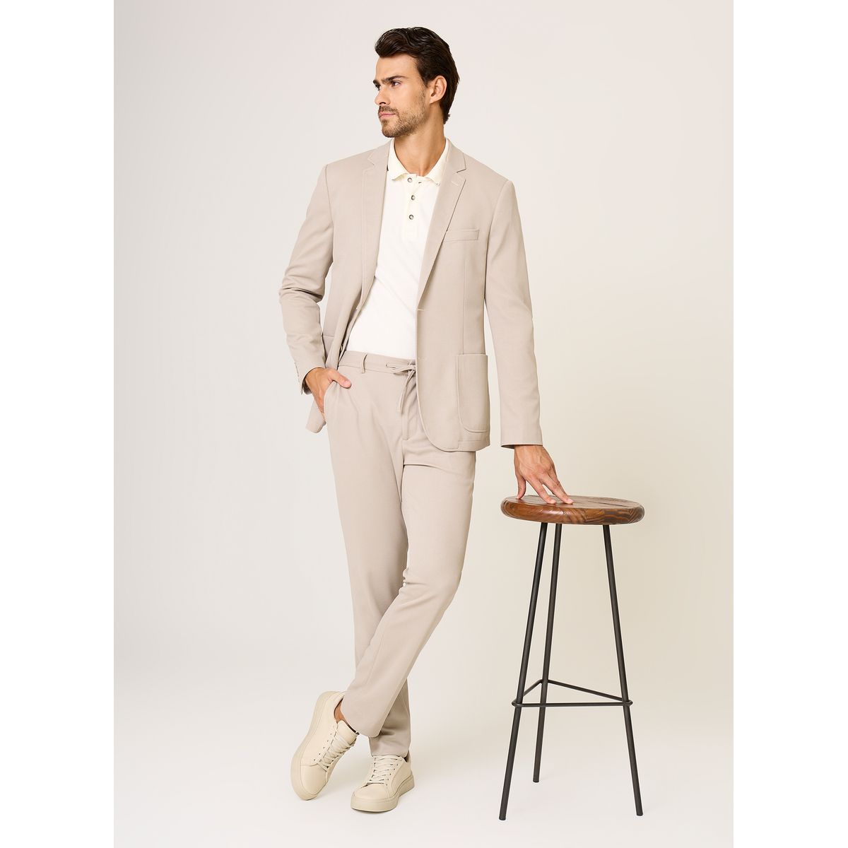 Calça Alfaiataria Malha Textura Masculina Dudalina